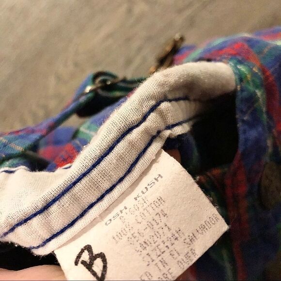 𝅺Vintage Osh Kosh B'Gosh Multicolor Gingham Bib Overalls Size 2T Boys Girls USA - Picture 9 of 9